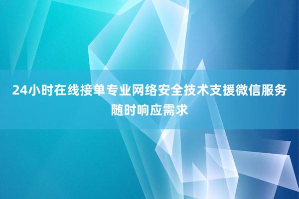 24小时在线接单专业网络安全技术支援微信服务随时响应需求