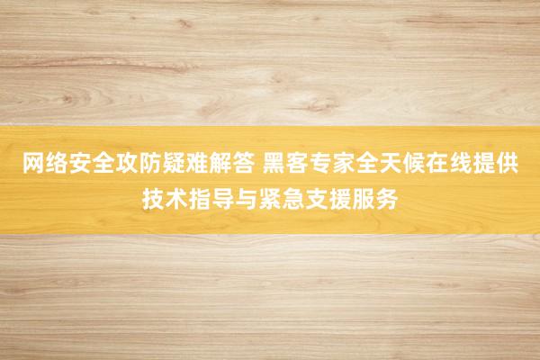 网络安全攻防疑难解答 黑客专家全天候在线提供技术指导与紧急支援服务