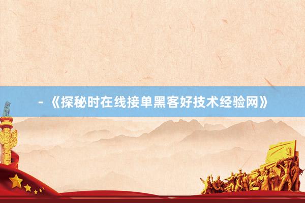- 《探秘时在线接单黑客好技术经验网》